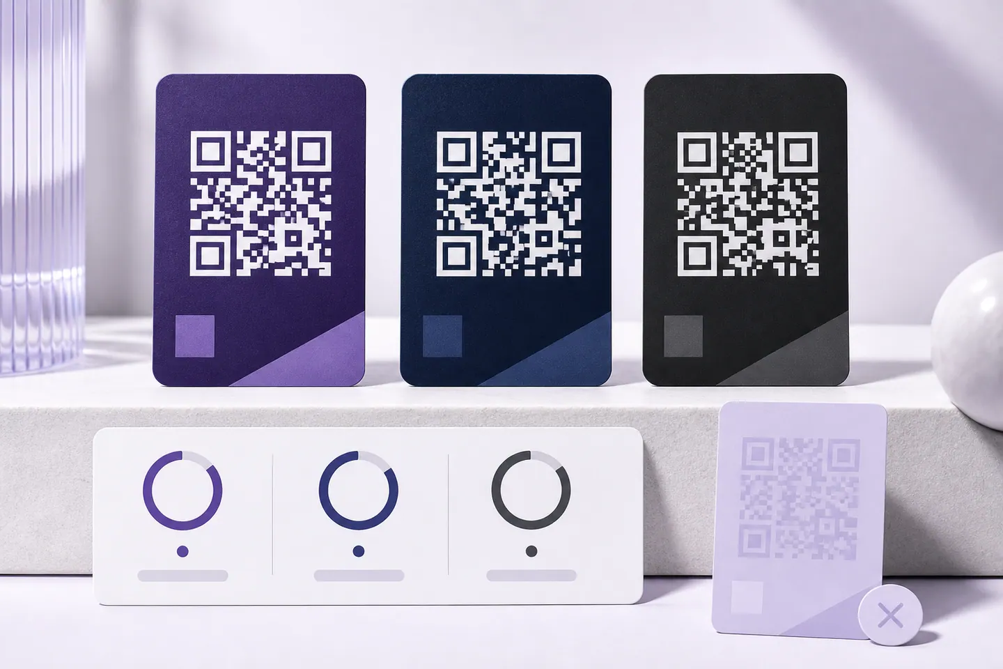 High-contrast brand colors compared with a faded QR code that fails